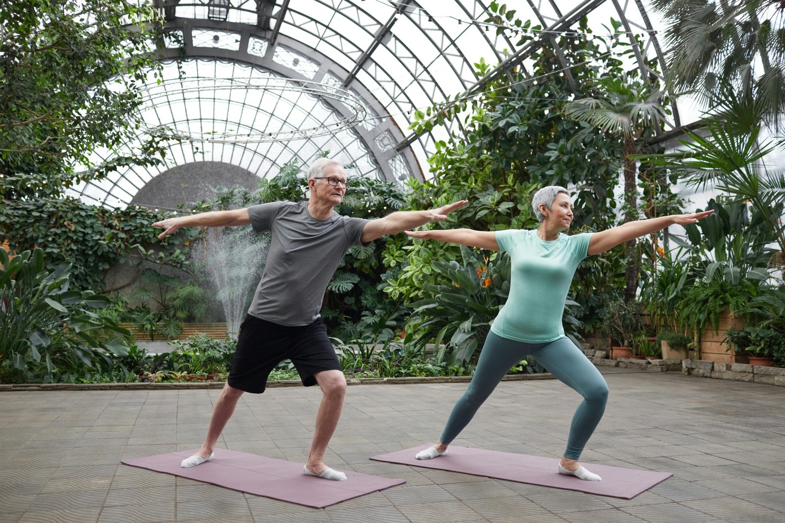 Senior woman doing seated stretches