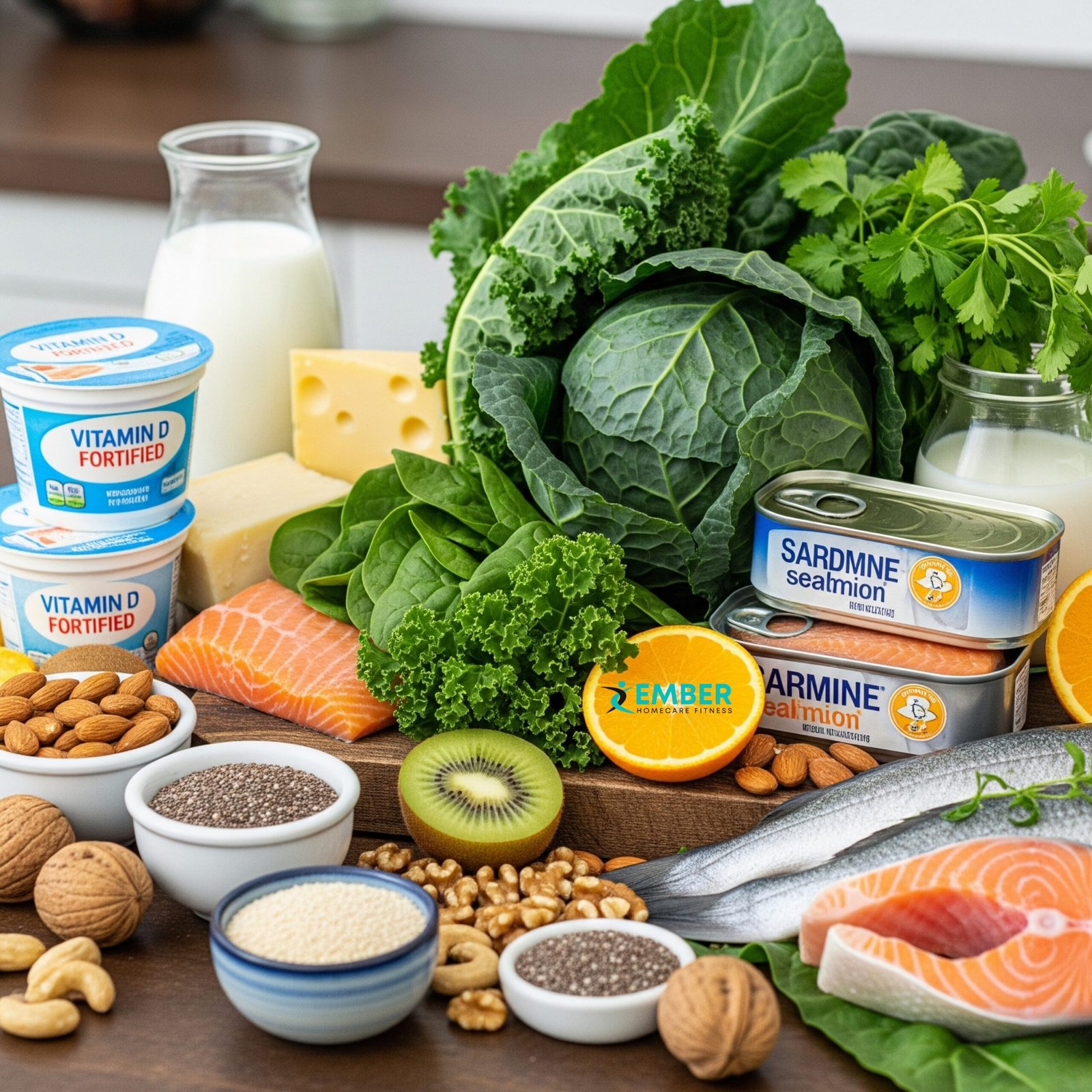 Calcium and vitamin D rich foods for osteoporosis prevention