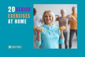 Senior woman doing a strength and balance routine at home