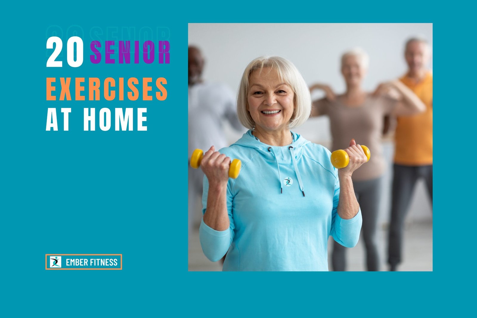 Senior woman doing a strength and balance routine at home
