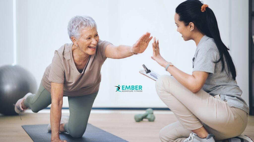 Home fitness for seniors in Mississauga with personal trainer guidance