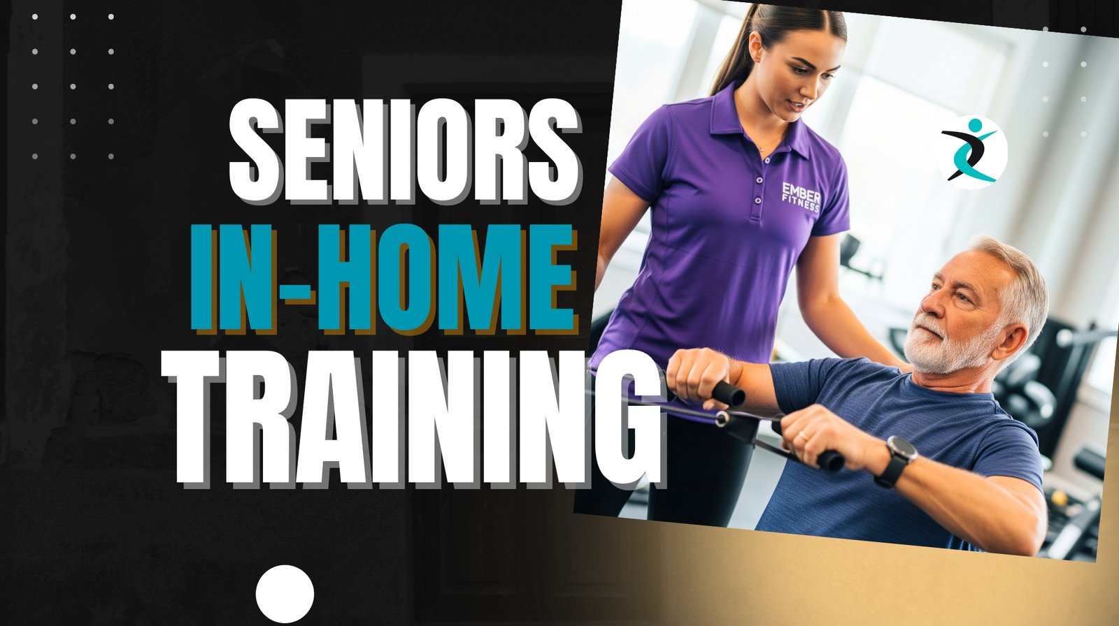 A personal trainer guides a senior client through a safe in-home fitness session, providing professional senior fitness training services in Brampton and Mississauga.