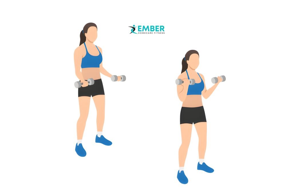 Strength Training for Seniors at Home: bicep curls