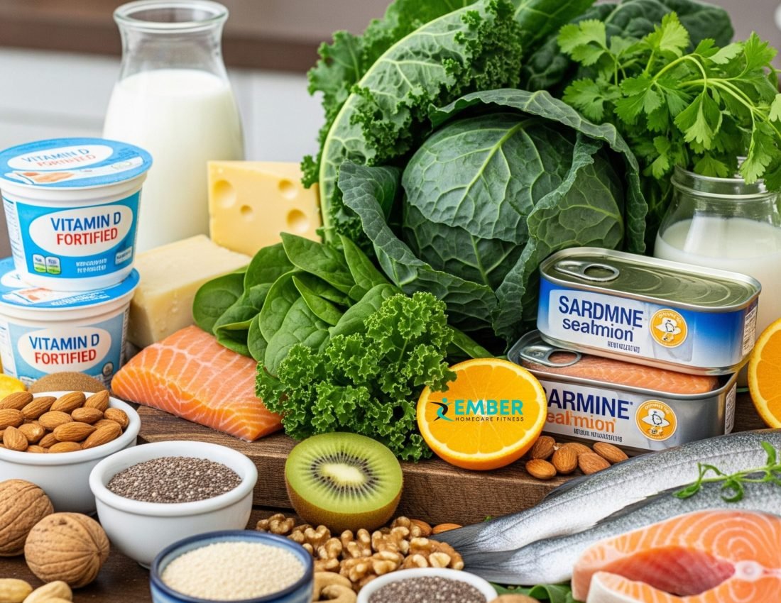Calcium and vitamin D rich foods for osteoporosis prevention